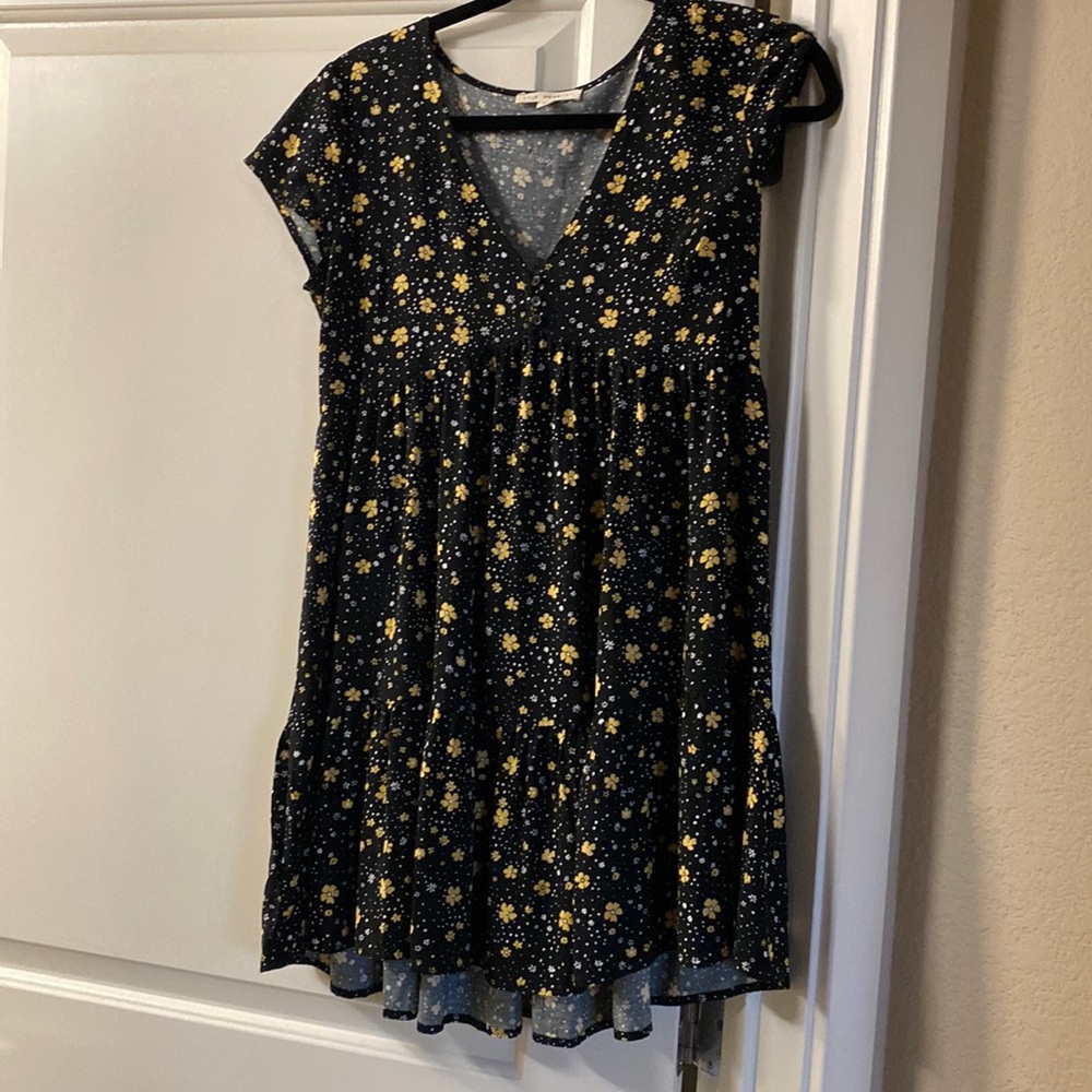 Brand is L.A hearts black summer dress with yellow and white flower patterns
